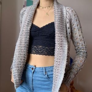 American Eagle Glittery Lavender & Grey Cardigan
